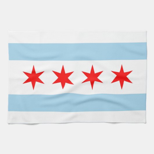 Küchentuch mit Flagge von Chicago, Illinois (Horizontal)