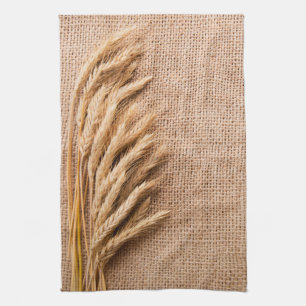 Küchentuch Weizen auf Jute Sack Landhausstil Rusti