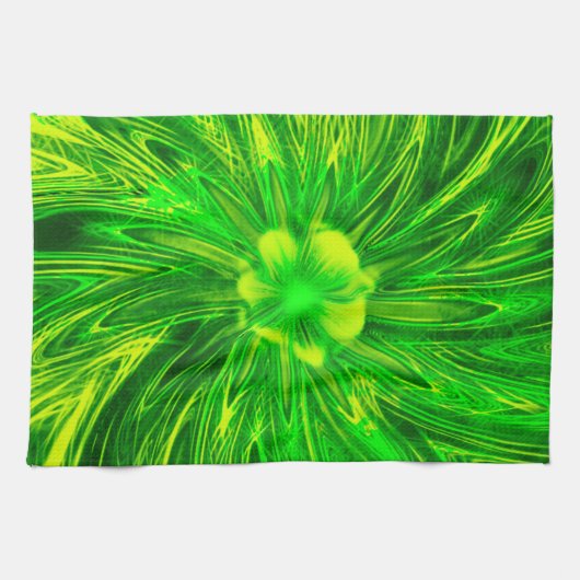 Küchentücher Abstrakt Lines Grüne Blume (Horizontal)