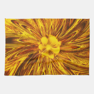 Küchentücher Abstrakte Linien Gelbe Blume