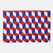 Küchentücher - Blockillusion, rot-weiß und blau (Horizontal)