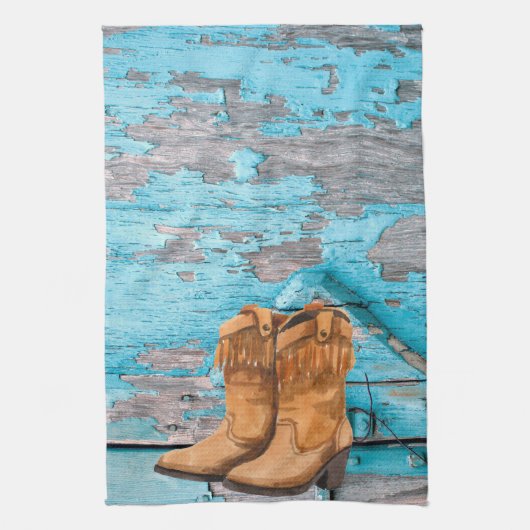 Küchentücher Blue Holz Barn Doors Boots Country Ru (Vertikal)