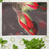 Küchentücher blühen rot und dunkel (Gefaltet)