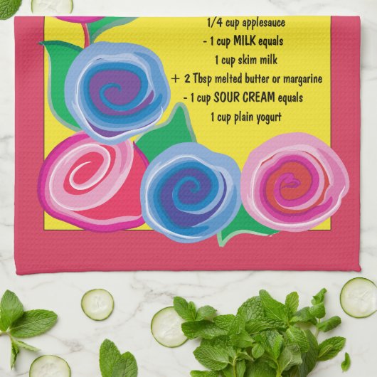 Küchentücher "Blume mit Backtipps" (Gefaltet)