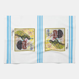 Küchentücher - Etikett für Pfauenfruchtkästen