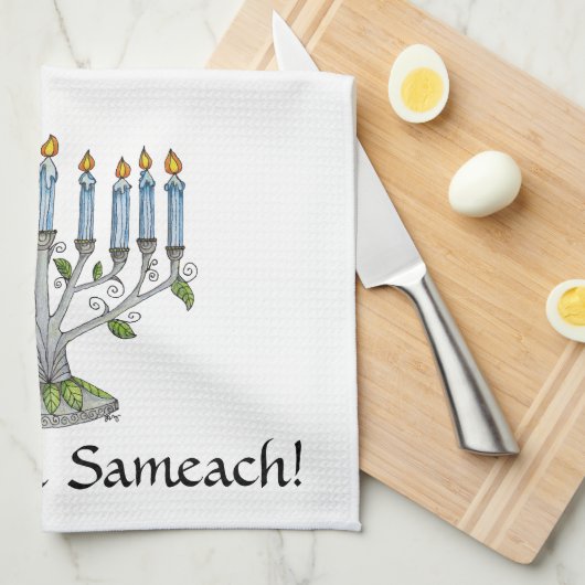 Küchentücher - Hanukkah Chanukah - Menorah (Viertel Falte)