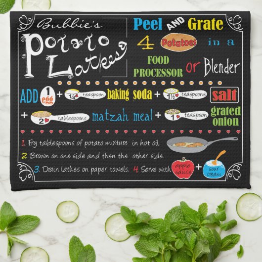 Küchentücher "Hanukkah Potato Latke Recipe" (Gefaltet)