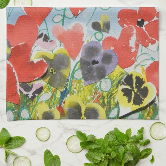 Küchentücher Herzenförmiger Valentingebirgsgarten (Gefaltet)