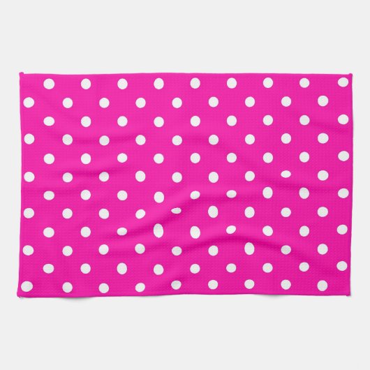 Küchentücher Hot Pink Polka Dot (Horizontal)