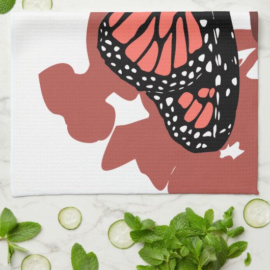 Küchentücher - Korallenfarbener Monarch Butterfly (Gefaltet)