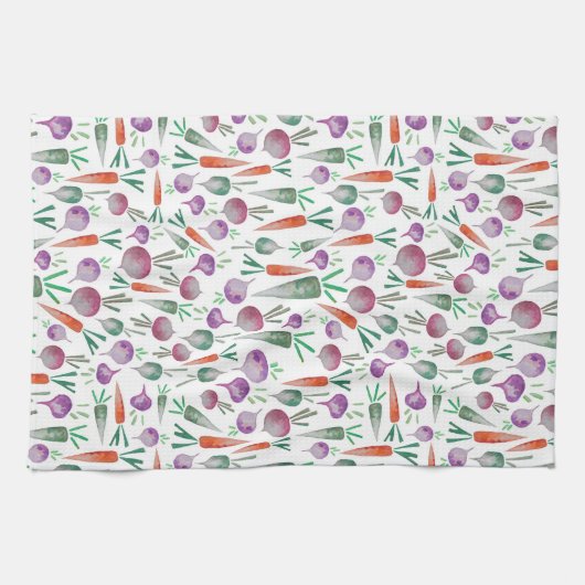 Küchentücher mit Bettwäsche und Karottendesign (Horizontal)