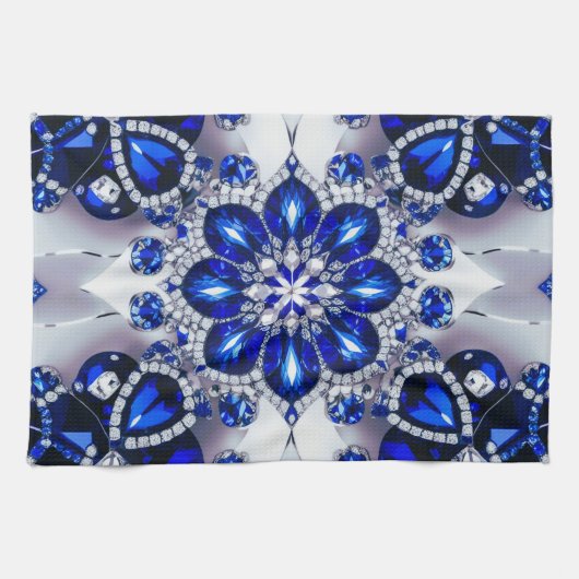 Küchentücher mit blau-weißen Farben Design (Horizontal)