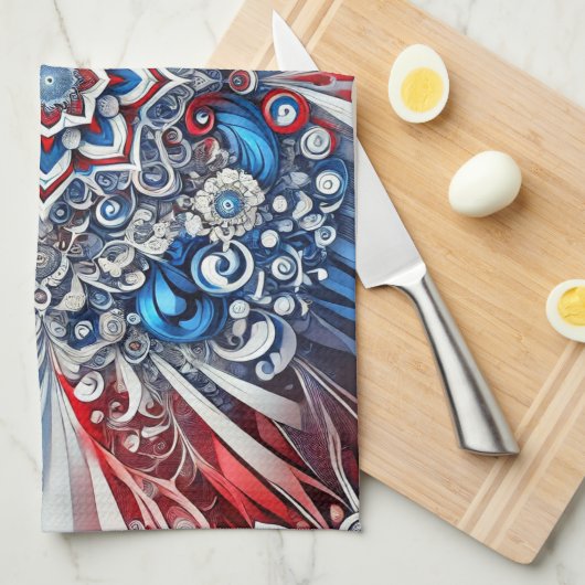 Küchentücher mit französischer Farbgestaltung (Viertel Falte)