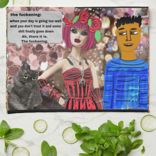 Küchentücher mit Geschirr (Gefaltet)