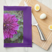 Küchentücher mit lila Dahlien (Viertel Falte)
