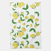 Küchentücher mit saftigen Zitronen und grünen Blät (Vertikal)
