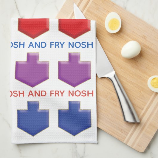 Küchentücher "Nosh & Fry 3D Dreidels" (Viertel Falte)