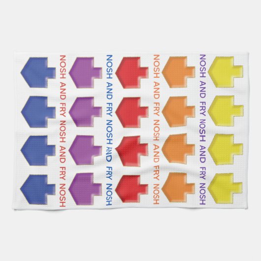 Küchentücher "Nosh & Fry 3D Dreidels" (Horizontal)