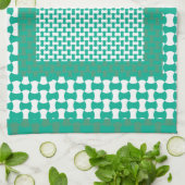 Küchentücher oder Teetücher Emerald Green Geometri (Gefaltet)