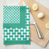 Küchentücher oder Teetücher Emerald Green Geometri (Viertel Falte)