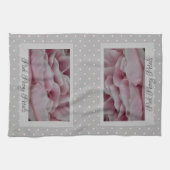 Küchentücher Pink Peony Petals Pink & Grau (Horizontal)