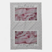 Küchentücher Pink Peony Petals Pink & Grau (Vertikal)