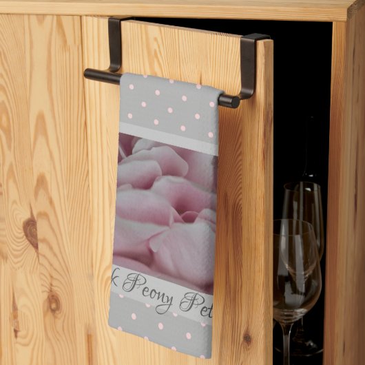 Küchentücher Pink Peony Petals Pink & Grau (Drittel gefaltet)