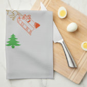 Küchentücher - Santa und Schlitten (Viertel Falte)