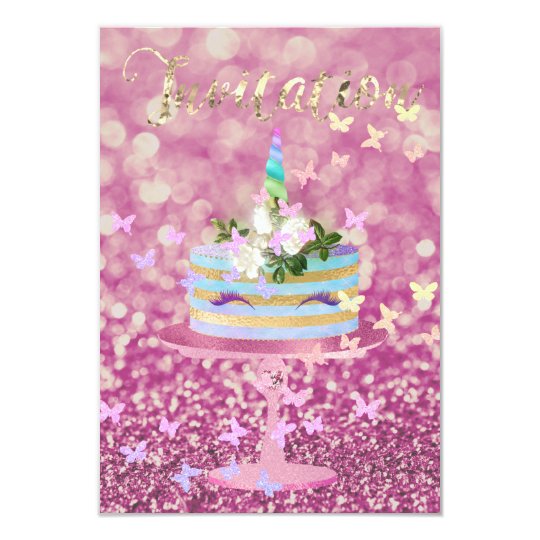 Kuchenunicorn-Party-Glitzer peitscht rosa Karte
