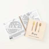 Küchenutensilien aus Holz Beige Kochbuch Notizblock (Innenseite)