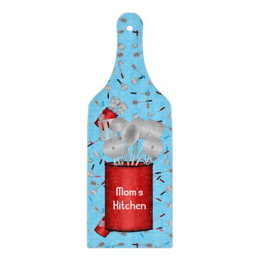 Küchenutensilien, blaues ZEICHENPADDLE Schneidebrett (Vorderseite)
