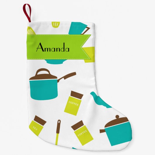 Küchenutensilien, Kochgeschirr, Geschirr, Ihr Name Kleiner Weihnachtsstrumpf (Vorderseite)