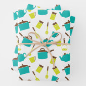 Küchenutensilien, Kochgeschirr, Geschirr, Küchenge Geschenkpapier Set (Beispiel)