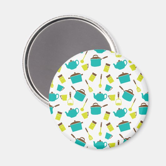 Küchenutensilien, Kochgeschirr, Geschirr, Küchenge Magnet (Vorderseite/Rückseite)