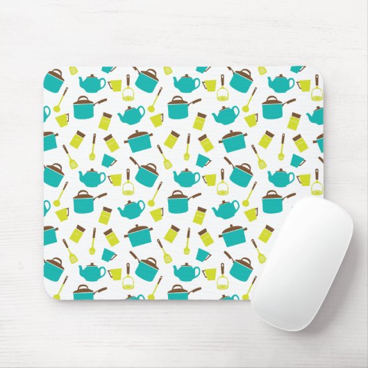 Küchenutensilien, Kochgeschirr, Geschirr, Küchenge Mousepad (Mit Mouse)