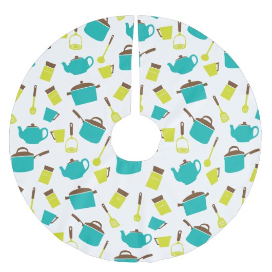 Küchenutensilien, Kochgeschirr, Geschirr, Küchenge Polyester Weihnachtsbaumdecke (Vorderseite)