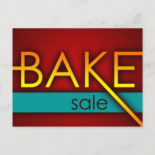 Kuchenverkauf (typografisch) postkarte