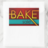 Kuchenverkauf (typografisch) rechteckiger aufkleber (Tasche)