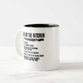 Küchenvorschriften 1. Koch hat Recht.2. Koch Zweifarbige Tasse (Vorderseite Links)