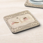 Küchenvortrag Frau-Caudles, viktorianische Karte Getränkeuntersetzer (Linke Seite)