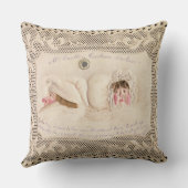 Küchenvortrag Frau-Caudles, viktorianische Karte Kissen (Rückseite)