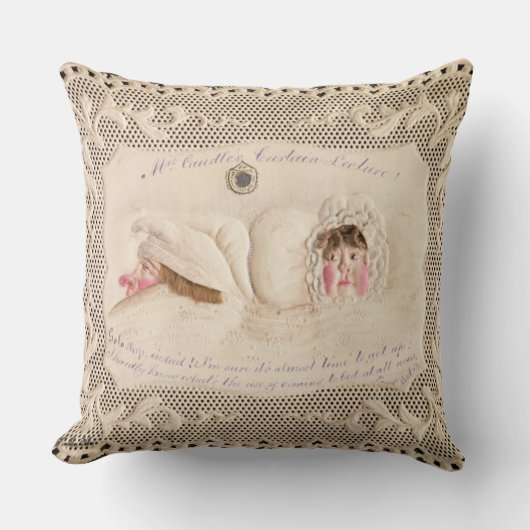 Küchenvortrag Frau-Caudles, viktorianische Karte Kissen (Vorderseite)