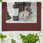 Küchenwäsche Wein, Weintrauben und Rose Geschirrtuch (Gefaltet)