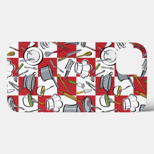 Küchenwerkzeuge Karo Case-Mate iPhone Hülle (Rückseite (Horizontal))