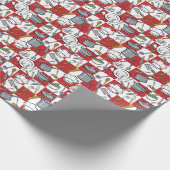 Küchenwerkzeuge Karo Geschenkpapier (Ecke)