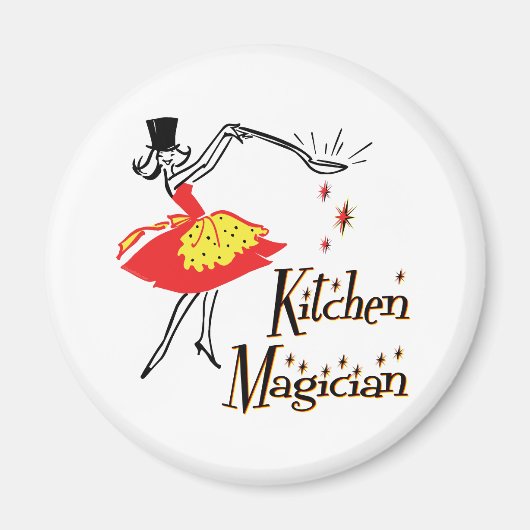 Küchenzauberer Retro-Kochen Art Magnet (Vorne)