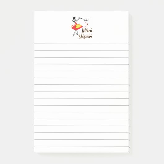 Küchenzauberer Retro linierte Post-it-Notizen Post-it Klebezettel (Vorderseite)