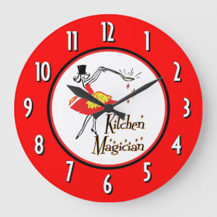 Küchenzauberer Rot-Weiß-Uhr Wanduhr
