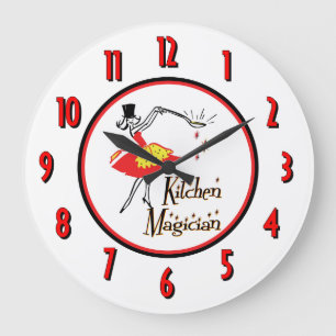Küchenzauberer Rot Zahlen Wanduhr