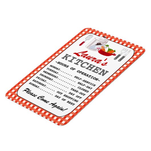 Küchenzeiten (Personalisiert) Magnet (Linke Seite)